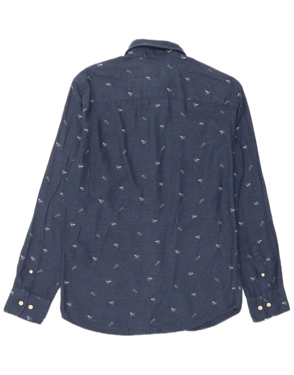 Jack & Jones Mens Graphic Shirt Small Navy Blue Cotton