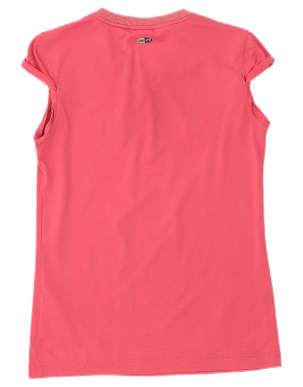 Adidas Girls Climalite Graphic T-Shirt Top 11-12 Years Pink Polyester