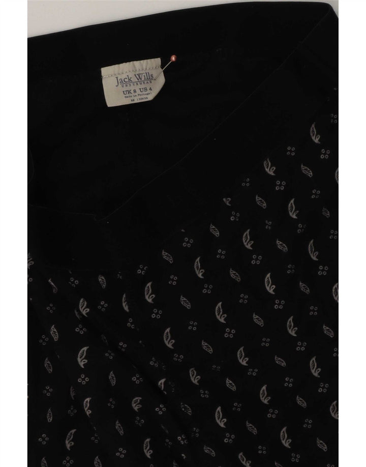 Jack Wills Womens Abstract Pattern Leggings UK 8 Small Black