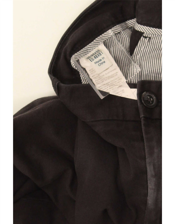 Penguin Mens Slim Chino Trousers W32 L32 Black Cotton