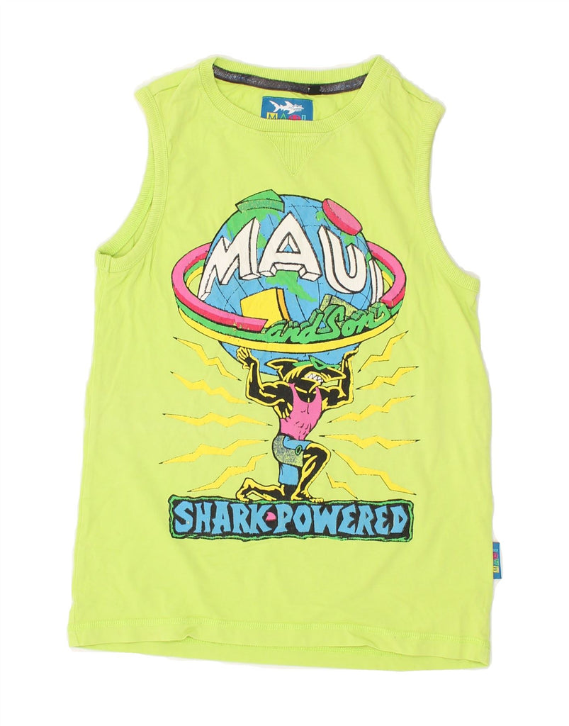 MAUI AND SONS Boys Graphic Vest Top 11-12 Years Green Cotton | Vintage Maui and Sons | Thrift | Second-Hand Maui and Sons | Used Clothing | Messina Hembry 