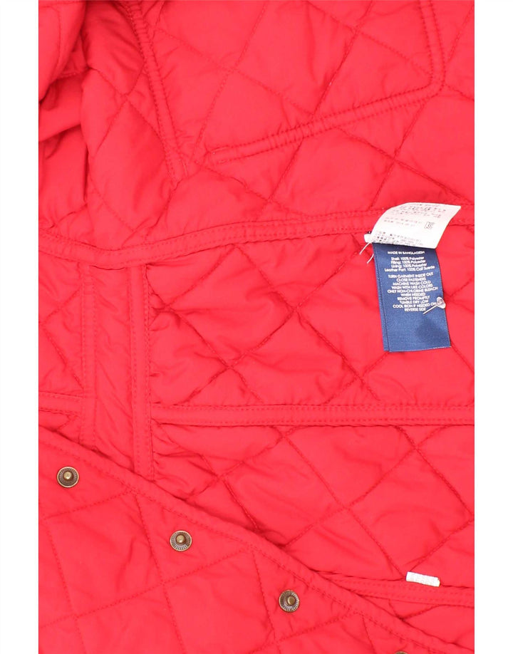 Ralph Lauren Girls Quilted Overcoat 2-3 Years Red Colourblock Polyester