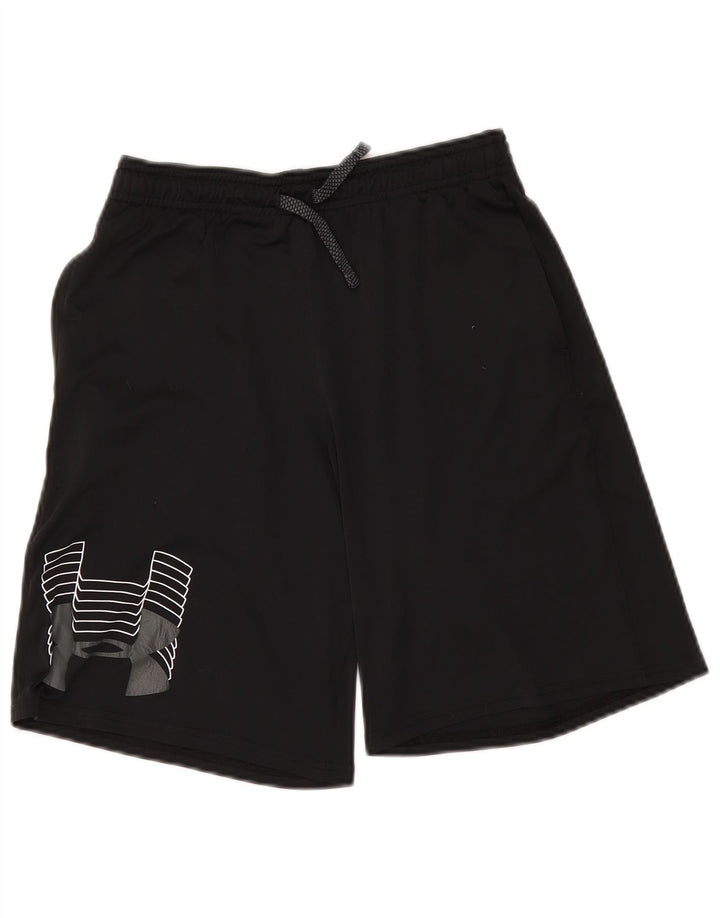 UNDER ARMOUR Boys Heat Gear Graphic Sport Shorts 13-14 Years XL  Black