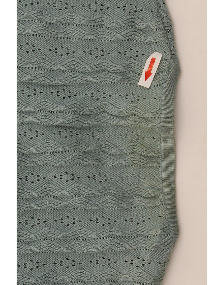 Marks & Spencer Womens Cardigan Sweater UK 8 Small Green Cotton