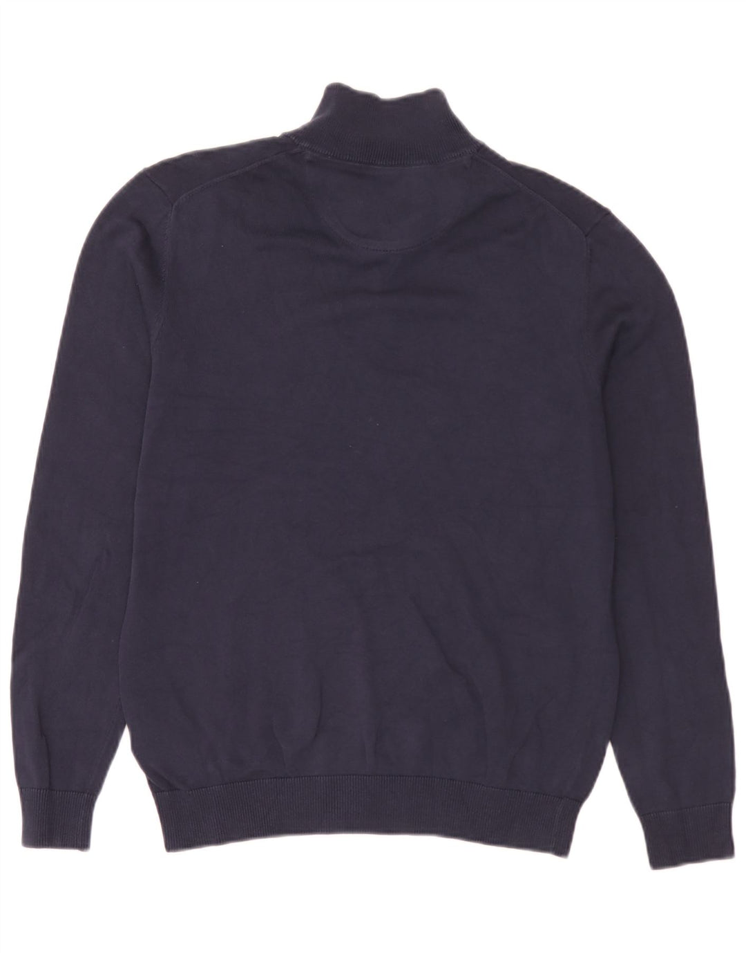 Timberland Mens Zip Neck Jumper Sweater Small Navy Blue Cotton