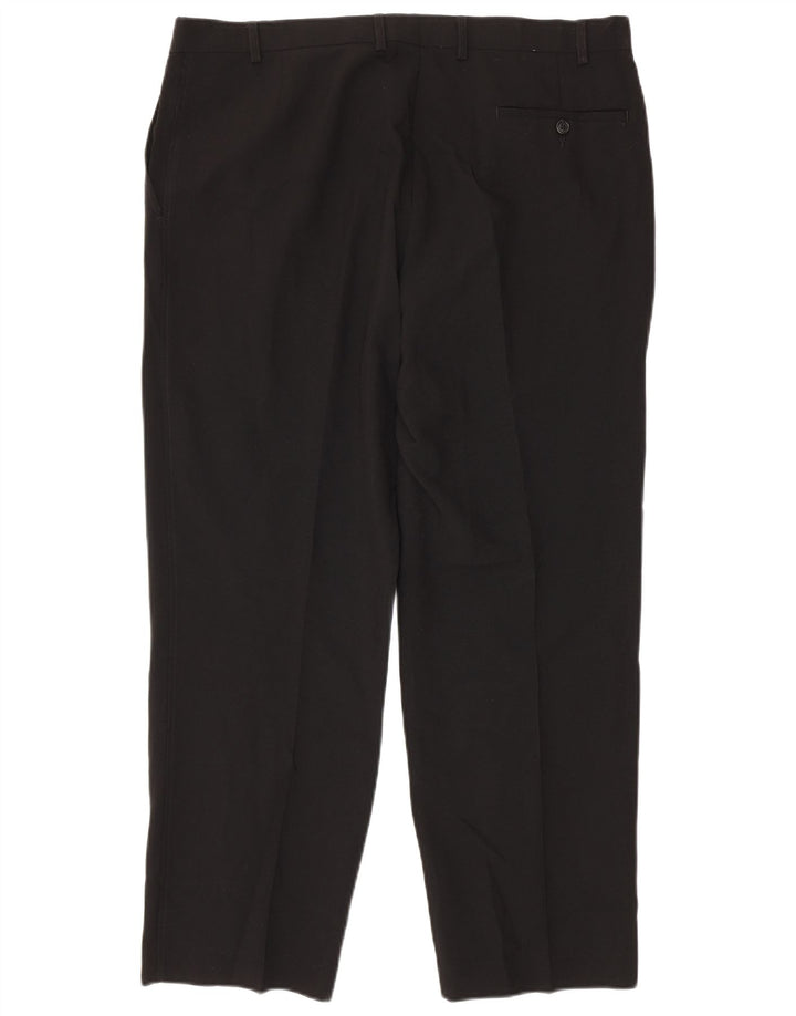 Marks & Spencer Mens Straight Chino Trousers W38 L29 Black Polyester