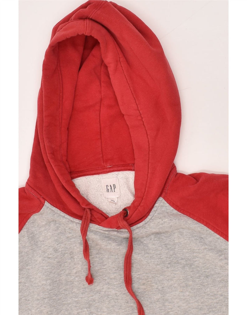 GAP Mens Graphic Hoodie Jumper Large Red Colourblock Cotton | Vintage Gap | Thrift | Second-Hand Gap | Used Clothing | Messina Hembry 