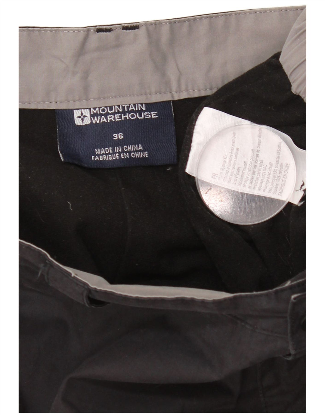 Mountain Warehouse Mens Straight Cargo Cropped Trousers W36 L25 Black