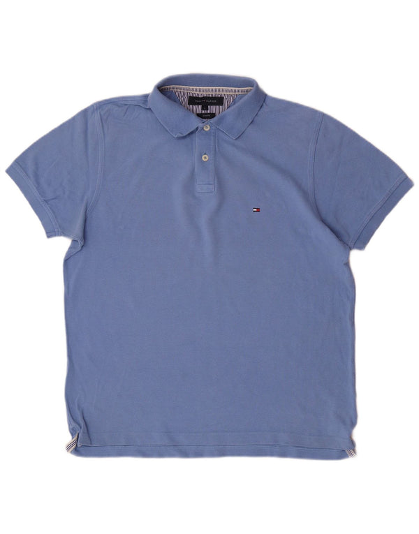 Tommy Hilfiger Mens Slim Fit Polo Shirt Large Blue Cotton