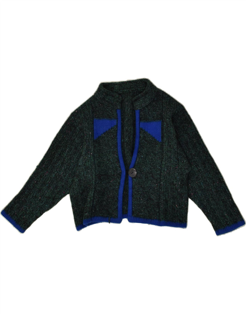 VINTAGE Girls Cardigan Sweater 13-14 Years Green Flecked | Vintage Vintage | Thrift | Second-Hand Vintage | Used Clothing | Messina Hembry 