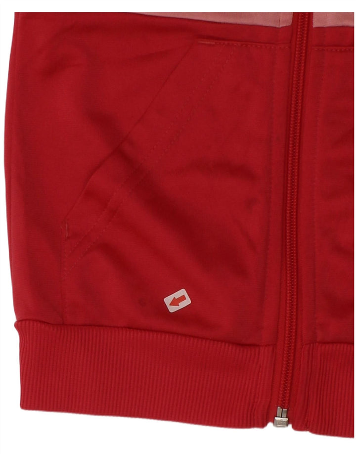Adidas Girls Tracksuit Top Jacket 5-6 Years Red Colourblock Polyester