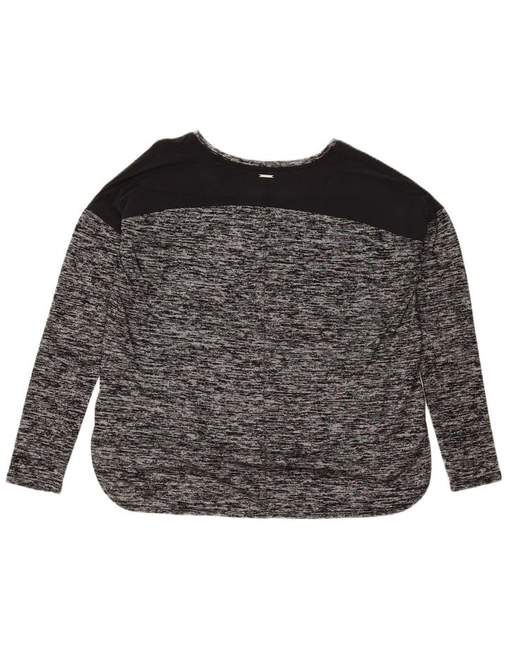 Calvin Klein Jeans Womens Top Long Sleeve UK 10 Small Grey Flecked
