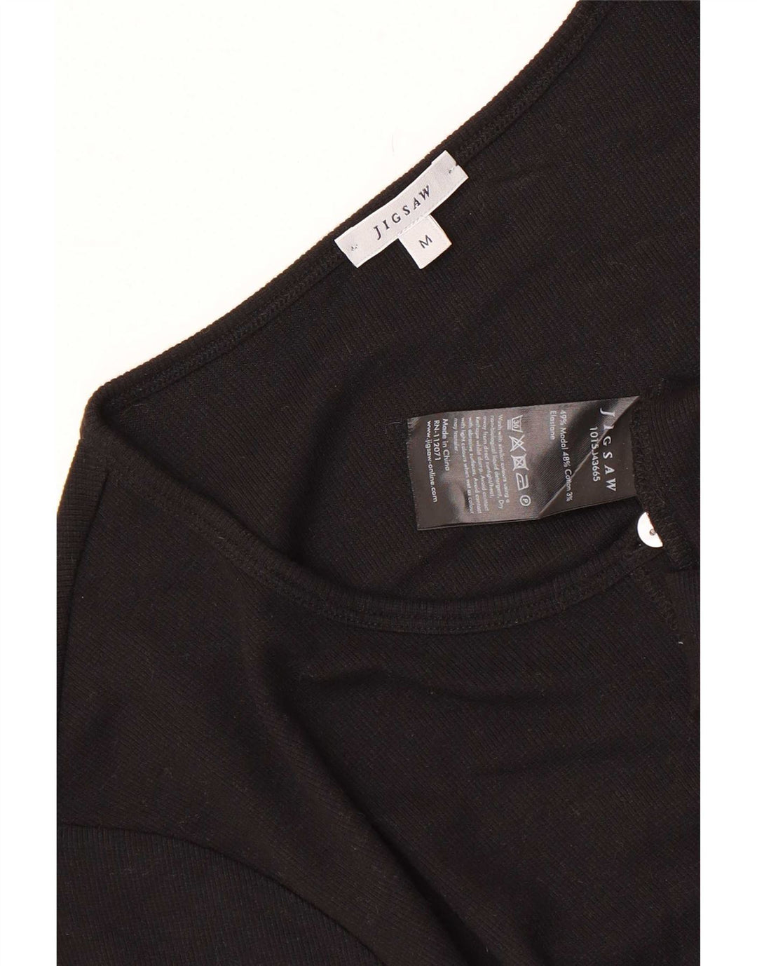Jigsaw Womens Short Sleeve Cardigan Top UK 12 Medium Black Modal