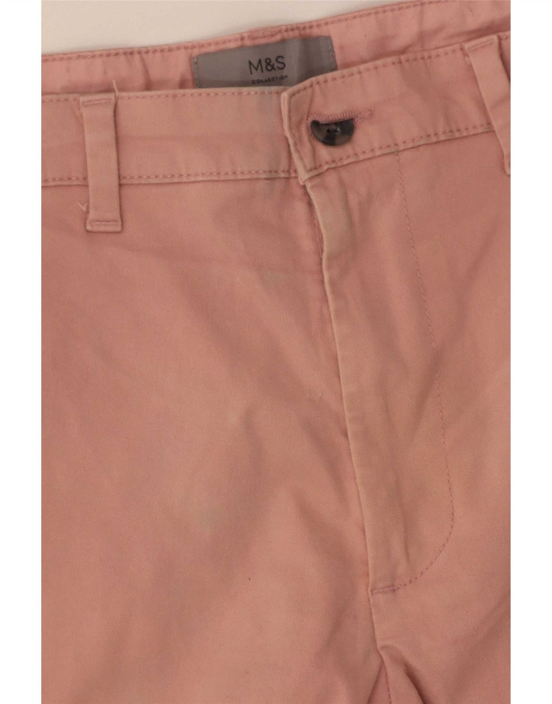 Marks & Spencer Mens Chino Shorts W32 Medium Pink Cotton