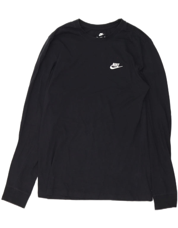 Nike Mens Top Long Sleeve Medium Black Cotton