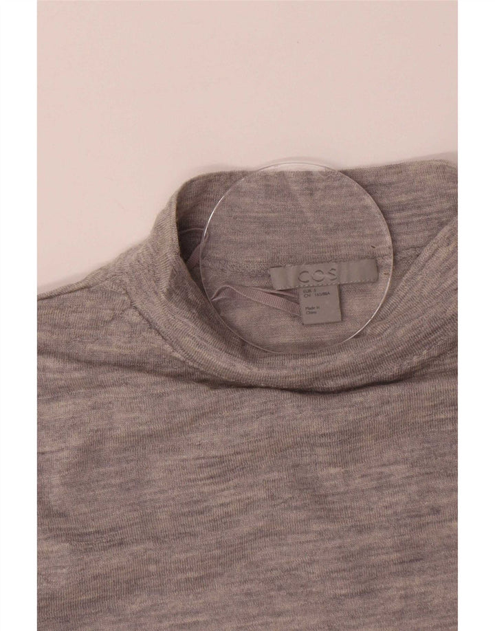 Cos Womens Top Long Sleeve UK 10 Small Grey Flecked Polyamide