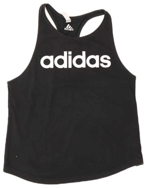 Adidas Womens Graphic Vest Top UK 16/18 Large Black Cotton