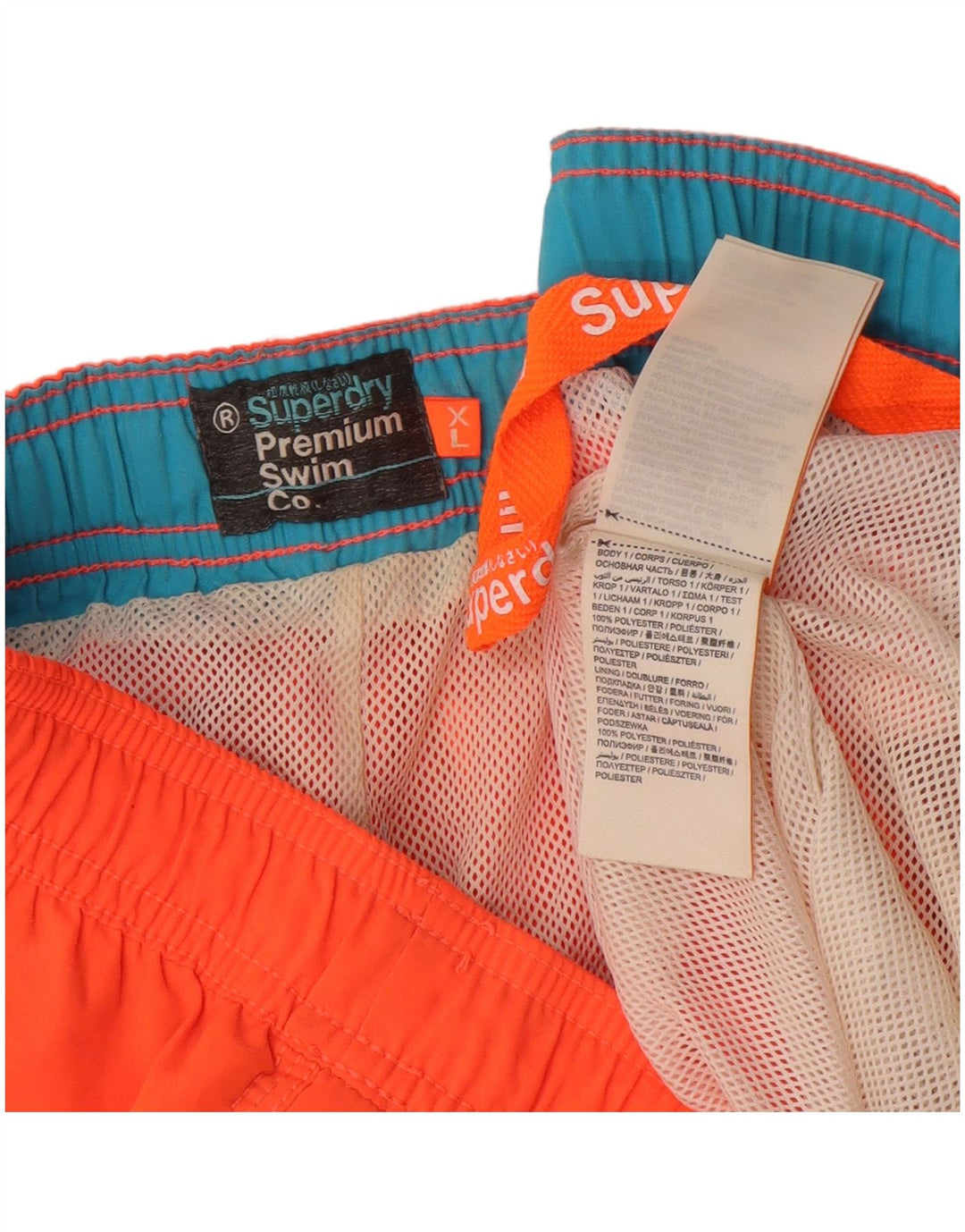 Superdry Mens Graphic Swimming Shorts XL  Orange Polyester