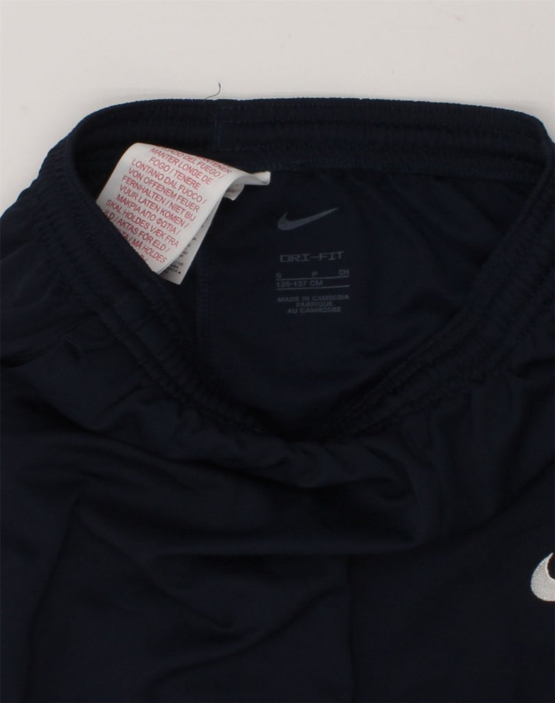 NIKE Boys Tracksuit Trousers 8-9 Years small Navy Blue Polyester | Vintage Nike | Thrift | Second-Hand Nike | Used Clothing | Messina Hembry 