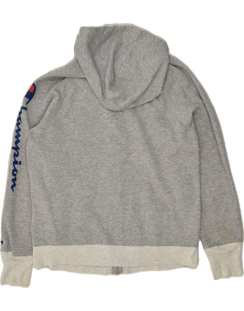 CHAMPION Womens Graphic Zip Hoodie Sweater UK 14 Medium Grey | Vintage Champion | Thrift | Second-Hand Champion | Used Clothing | Messina Hembry 