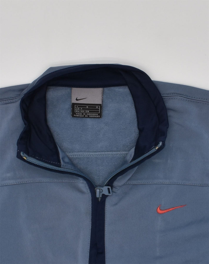 NIKE Boys Tracksuit Top Jacket 7-8 Years Large Blue Polyester | Vintage Nike | Thrift | Second-Hand Nike | Used Clothing | Messina Hembry 