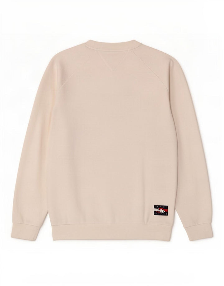 Tommy Hilfiger Mens Graphic Sweatshirt Jumper Medium White Cotton