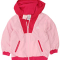 Adidas Girls Hooded Rain Jacket 2-3 Years Pink Colourblock Polyester