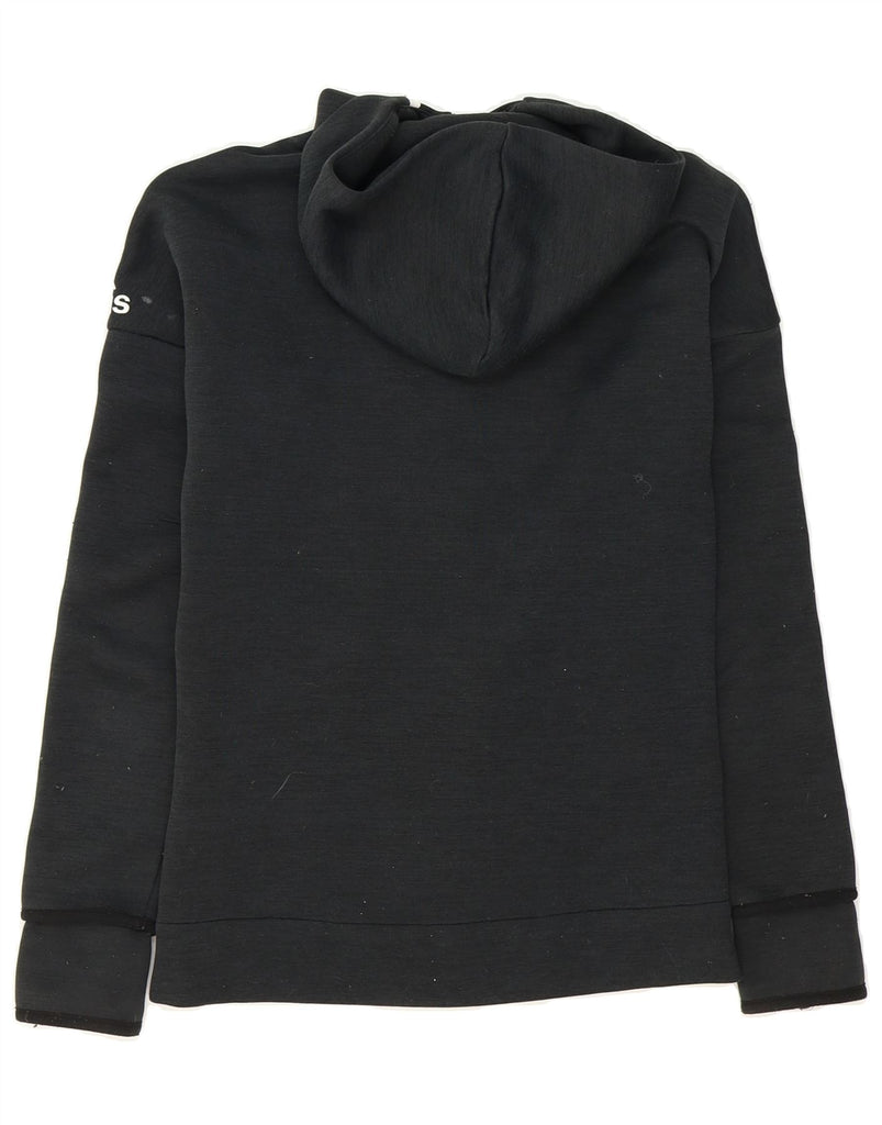 ADIDAS Boys Climalite Graphic Zip Hoodie Sweater 13-14 Years Black Vintage Adidas and Second-Hand Adidas from Messina Hembry 