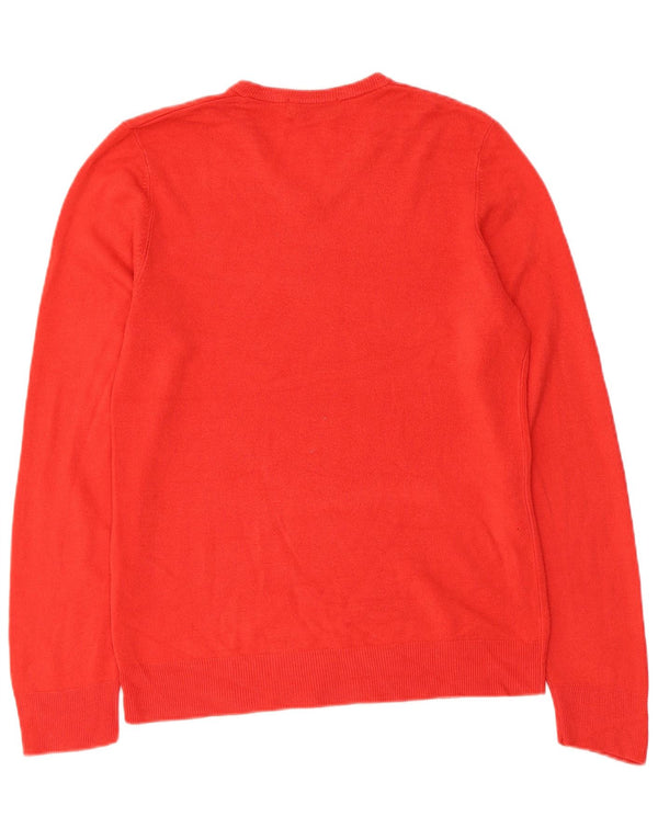 Marks & Spencer Mens Blue Harbour V-Neck Jumper Sweater Small Red Acrylic