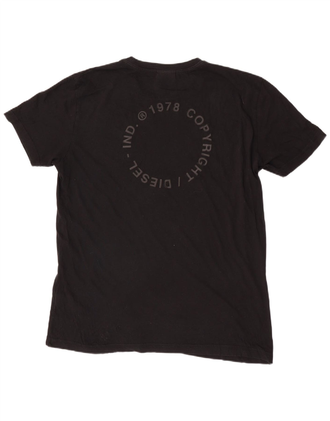 Diesel Mens Graphic T-Shirt Top XL Black Cotton