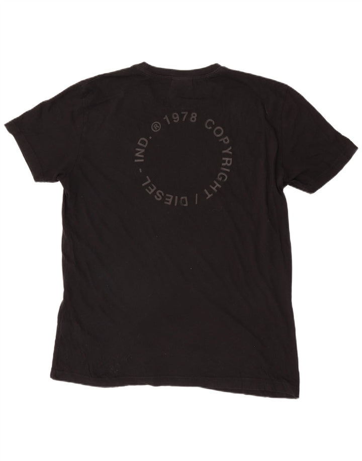 Diesel Mens Graphic T-Shirt Top XL Black Cotton
