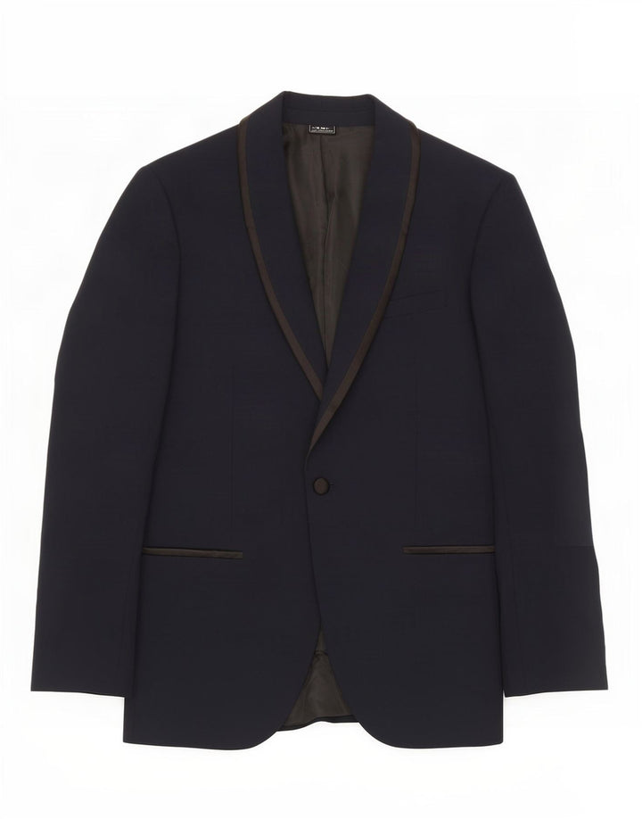 Marks & Spencer Mens 1 Button Blazer Jacket UK 40 Medium Navy Blue