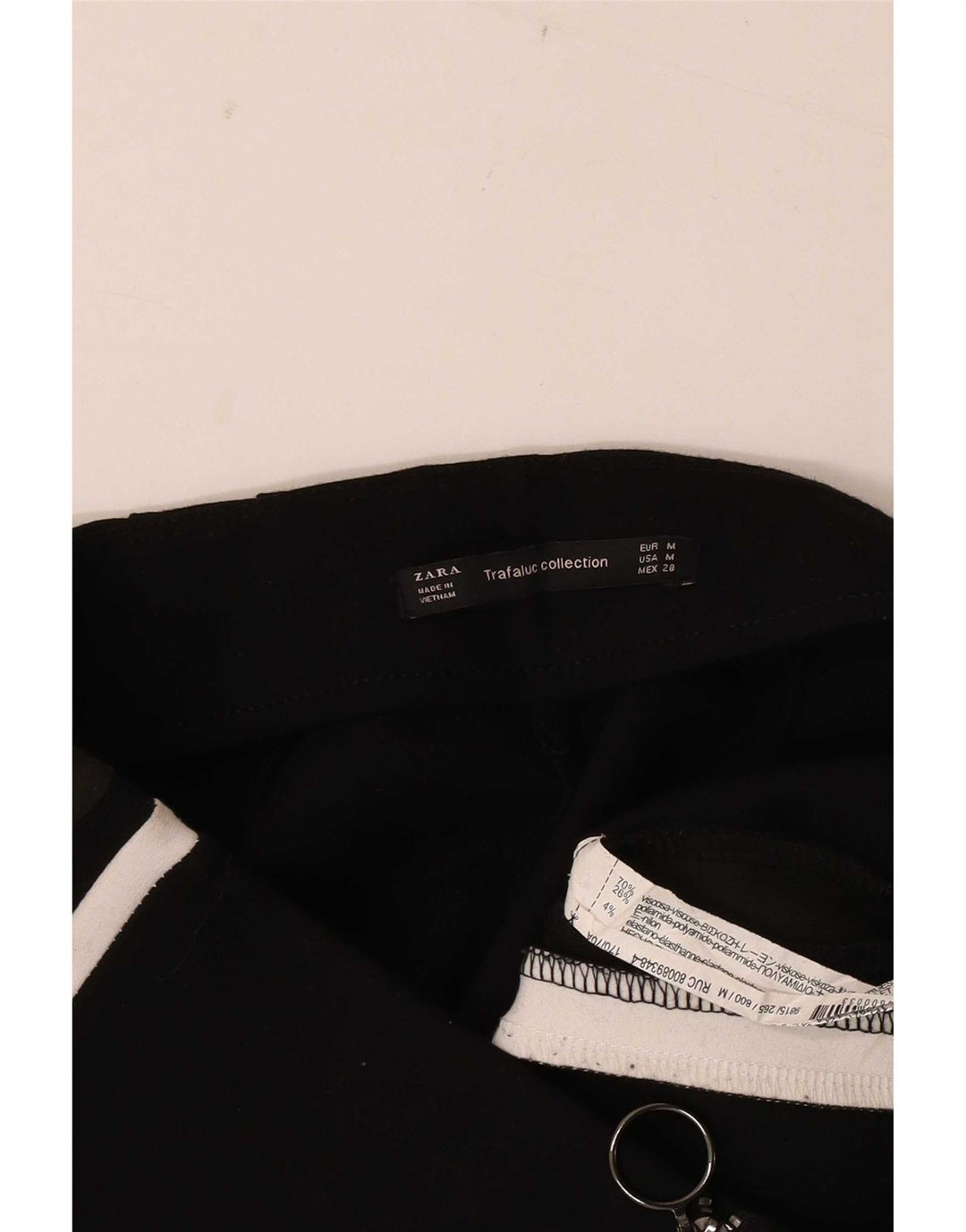 Zara Womens Tracksuit Trousers UK 12 Medium Black Colourblock Viscose