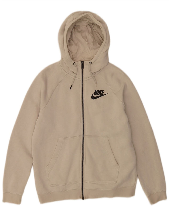 Nike Womens Zip Hoodie Sweater UK 14 Medium White