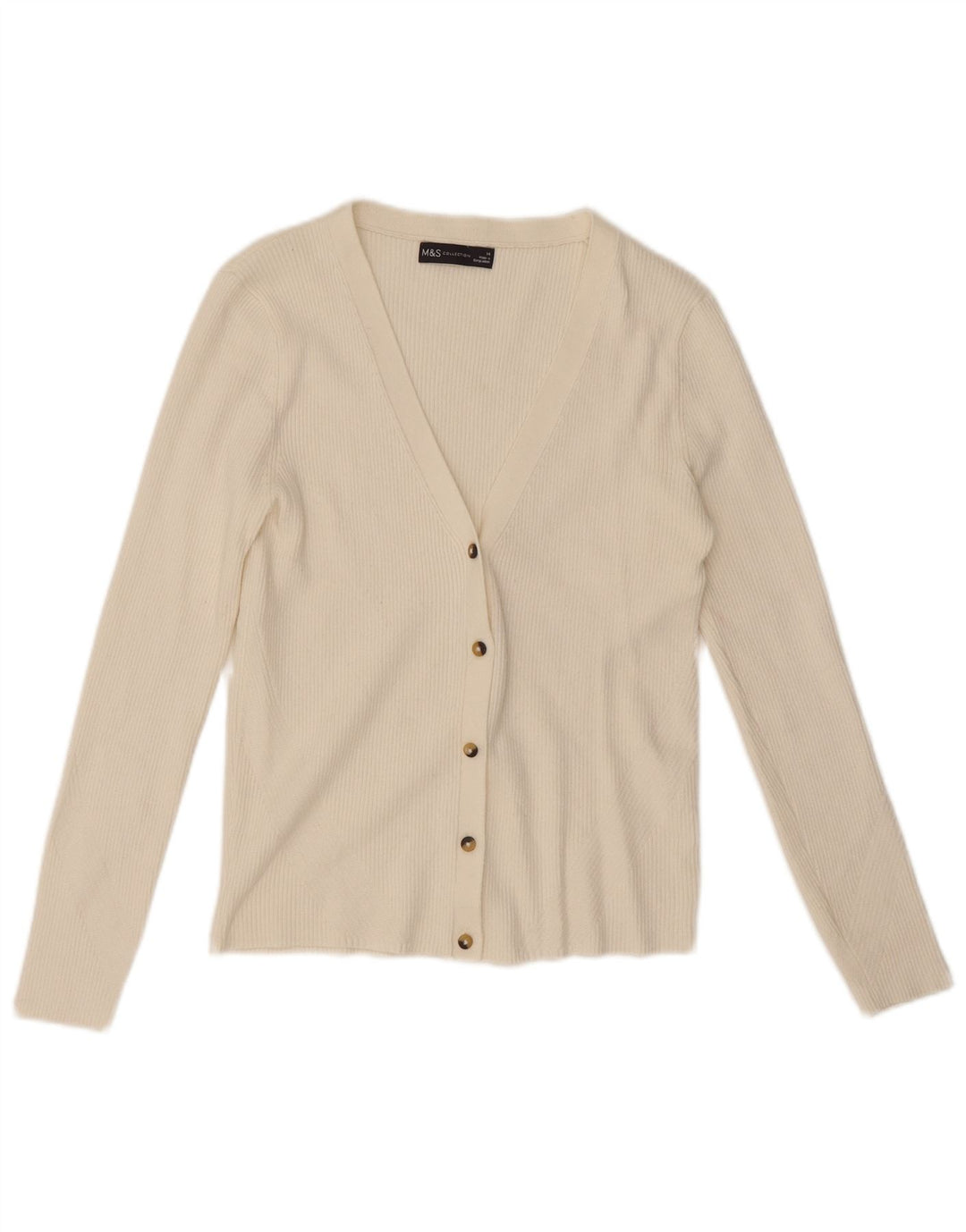 Marks & Spencer Womens Cardigan Sweater UK 14 Medium White