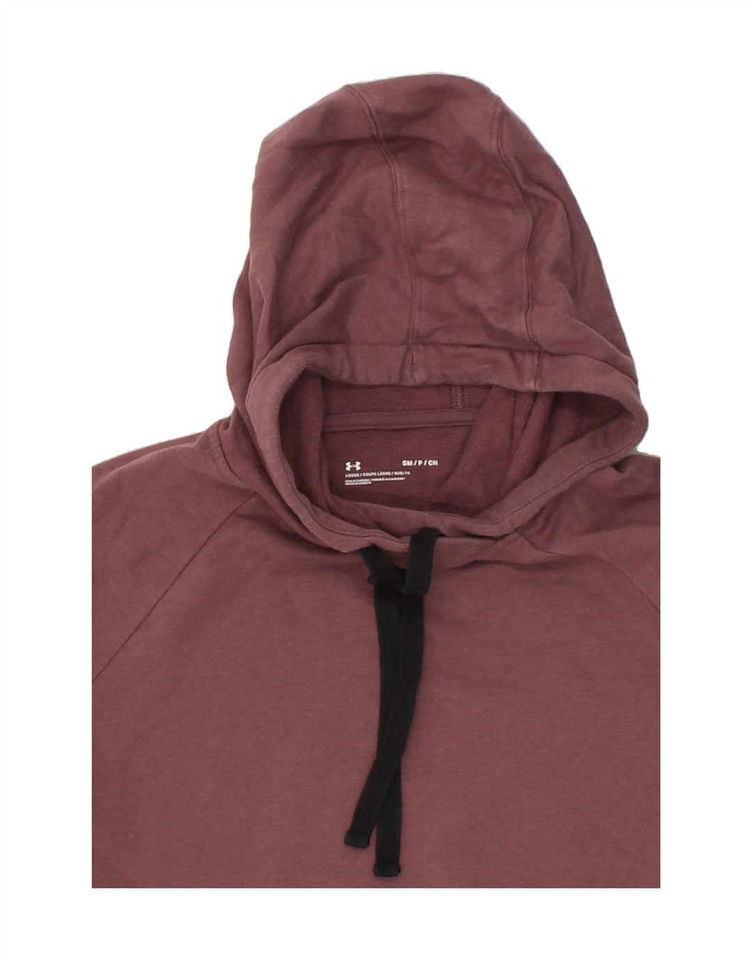 UNDER ARMOUR Womens Hoodie Jumper UK 10 Small Maroon Cotton Vintage Under Armour and Second-Hand Under Armour from Messina Hembry 