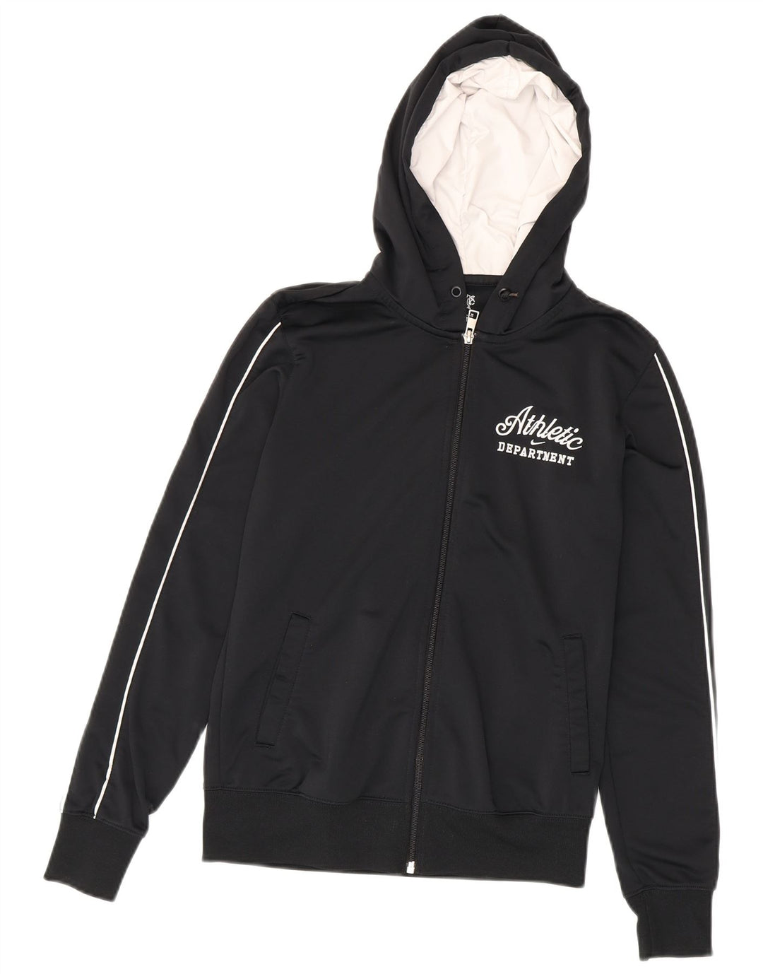 Nike Womens Graphic Zip Hoodie Sweater UK 12 Medium Black Polyester
