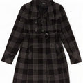 Jane Norman Womens Double Breasted Coat US 8 Medium Black Check Wool