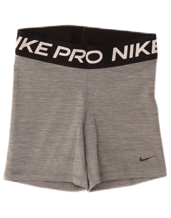 Nike Womens Dri Fit Graphic Sport Shorts UK 10 Small  Grey Flecked