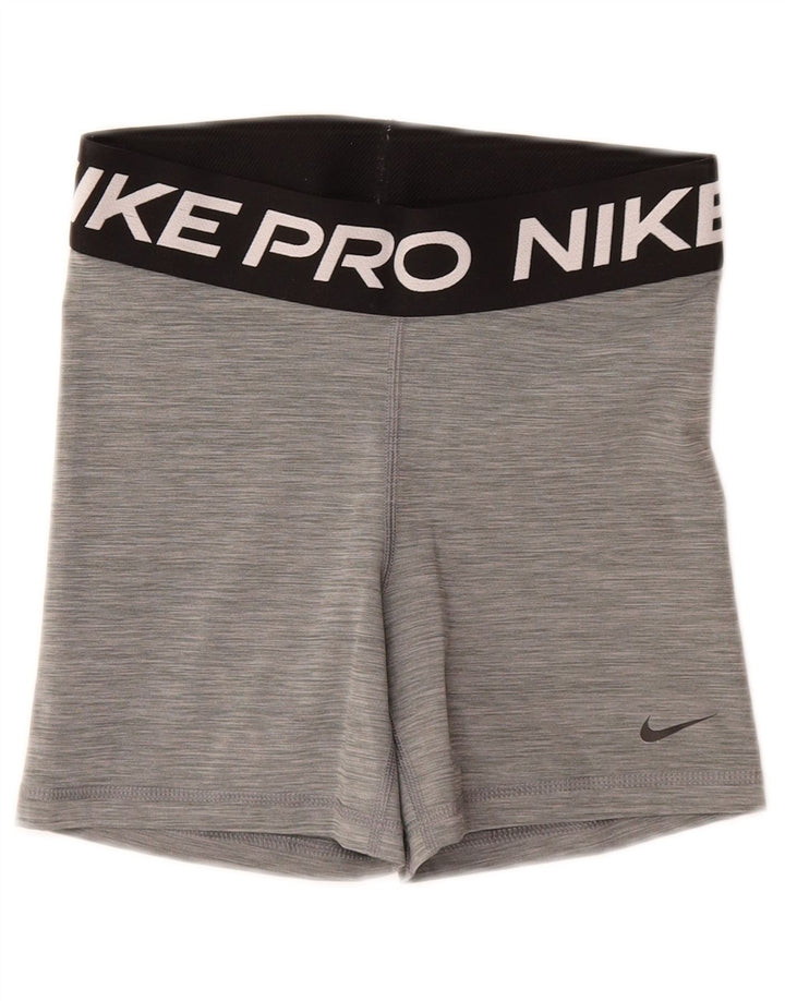Nike Womens Dri Fit Graphic Sport Shorts UK 10 Small  Grey Flecked