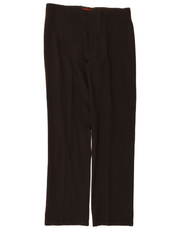 Hugo Boss Mens Straight Suit Trousers IT 46 Small W32 L30 Brown Wool