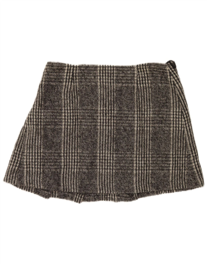 Max & Co. Womens Mini Wrap Skirt UK 14 Large W34  Grey Check Wool
