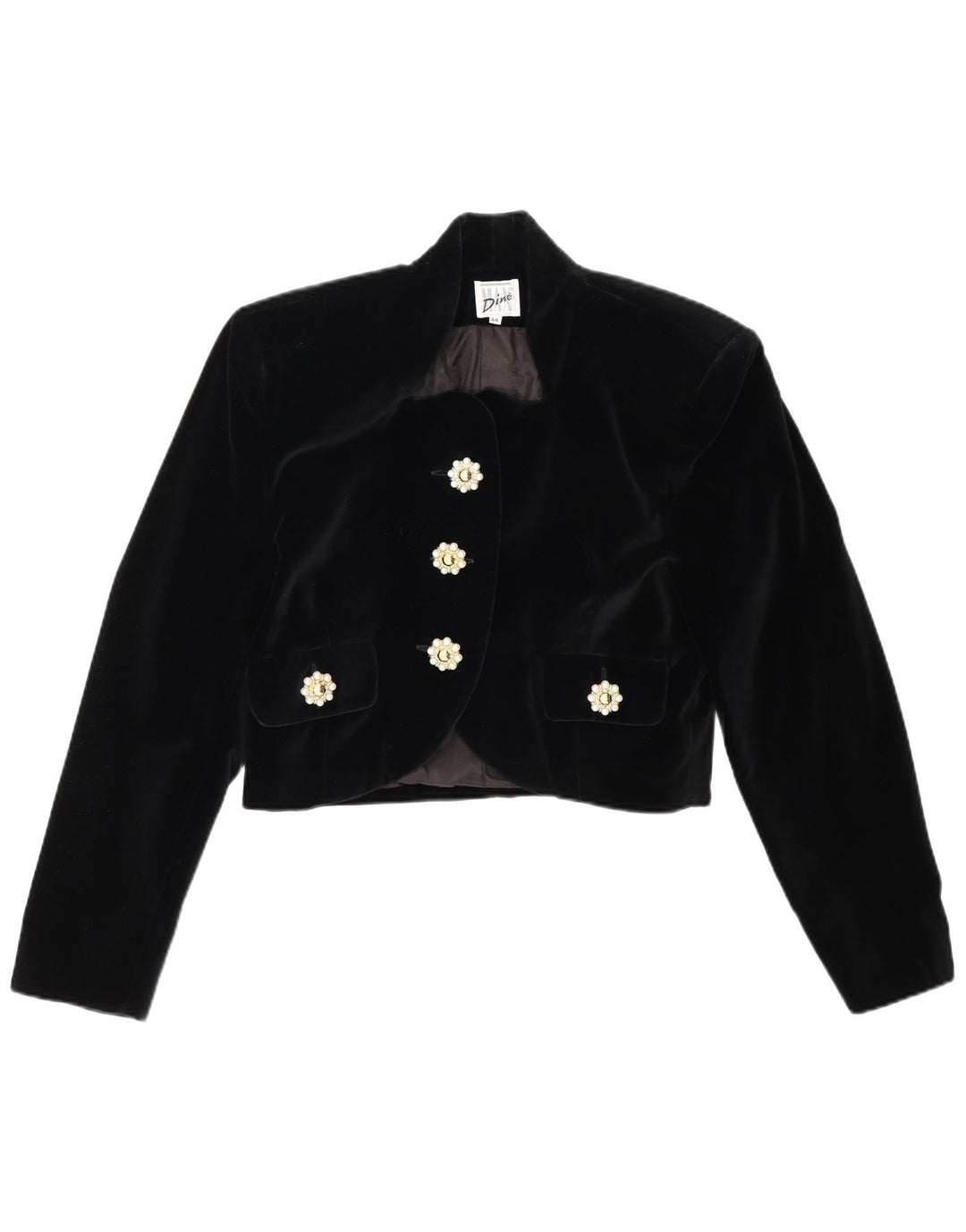 Max Dine Womens Velvet Bolero Jacket IT 44 Medium Black Cotton