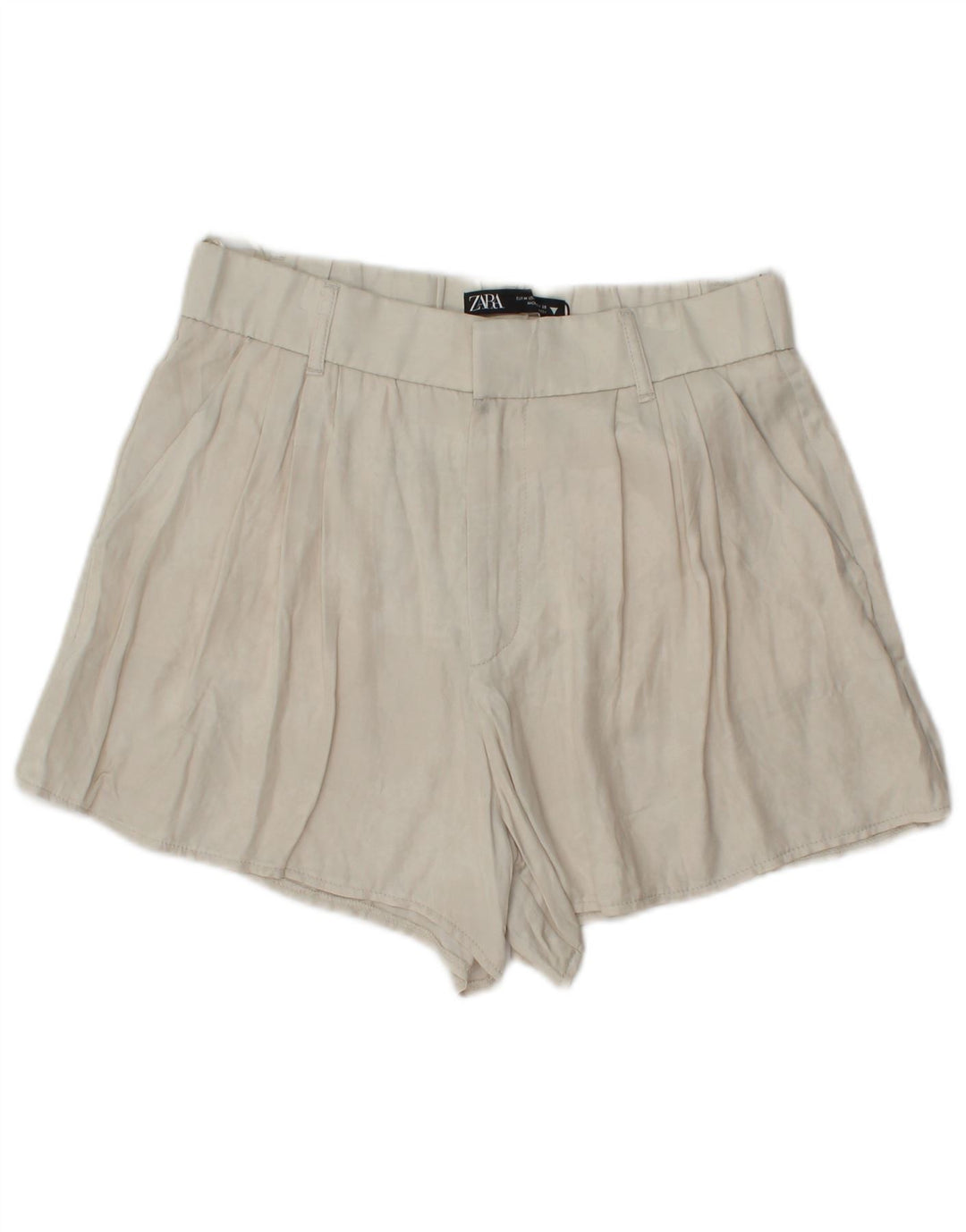 Zara Womens Pegged Chino Shorts Medium W28  Off White Viscose