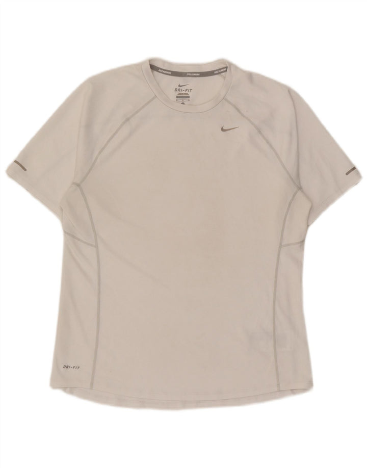 Nike Mens Dri Fit T-Shirt Top Medium White Polyester