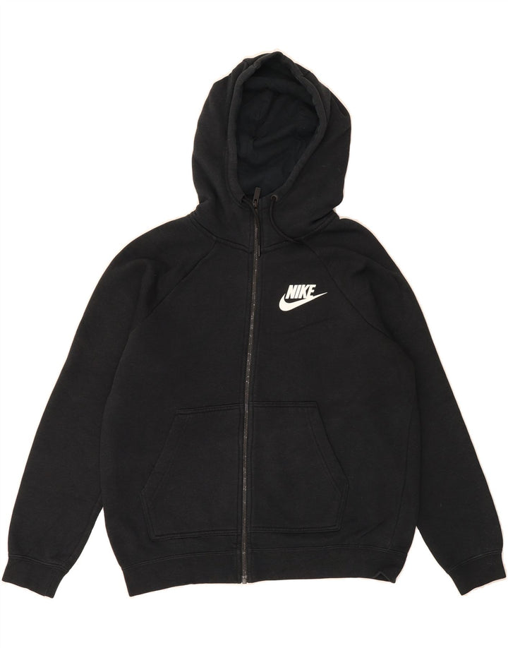 NIKE Mens Zip Hoodie Sweater Medium Black Cotton Vintage Nike and Second-Hand Nike from Messina Hembry 