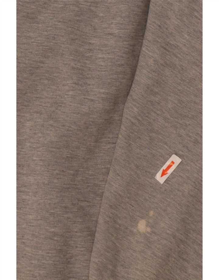 Nike Mens Zip Hoodie Sweater Large Grey Flecked Cotton