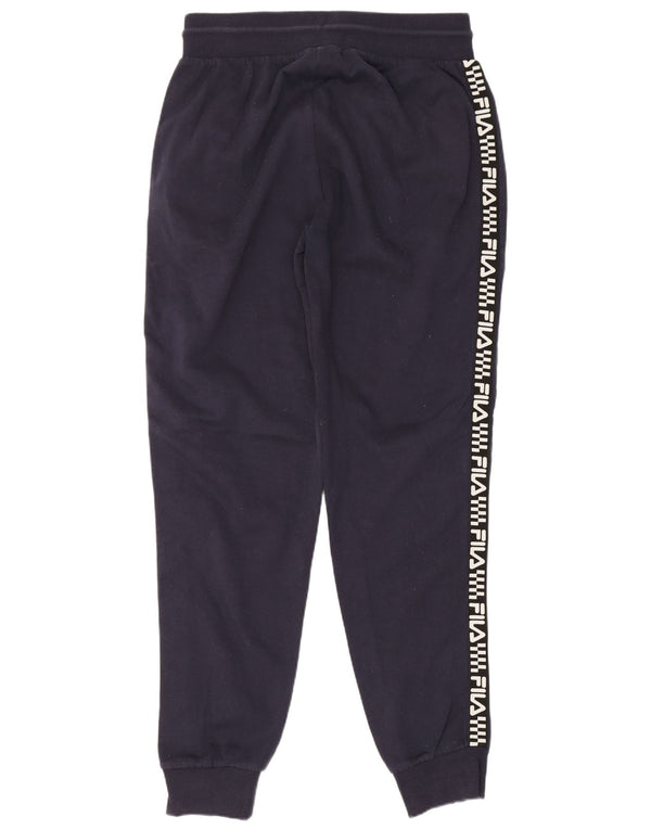 Fila Mens Graphic Tracksuit Trousers Joggers Small Navy Blue Colourblock
