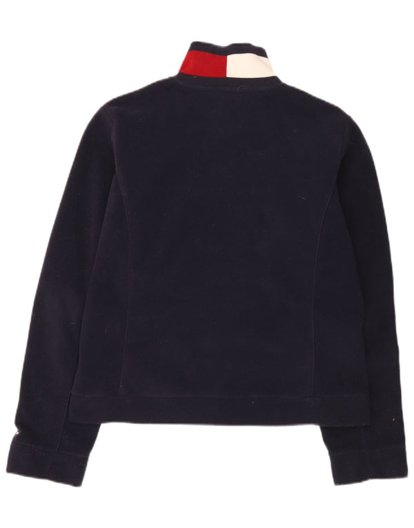 Tommy Hilfiger Womens Fleece Jacket UK 16 Large Navy Blue Colourblock