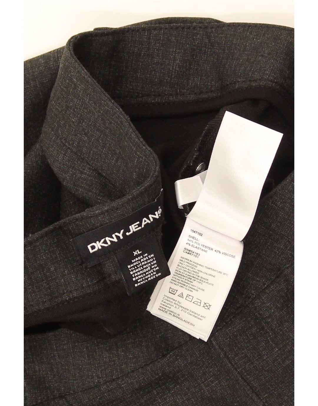 Dkny Mens Straight Casual Trousers XL W36 L29 Black Polyester